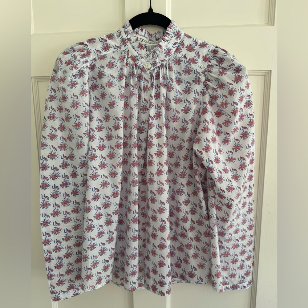 Cotton floral print blouse